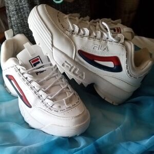 Fila White and Red Sneakers Chunky Style